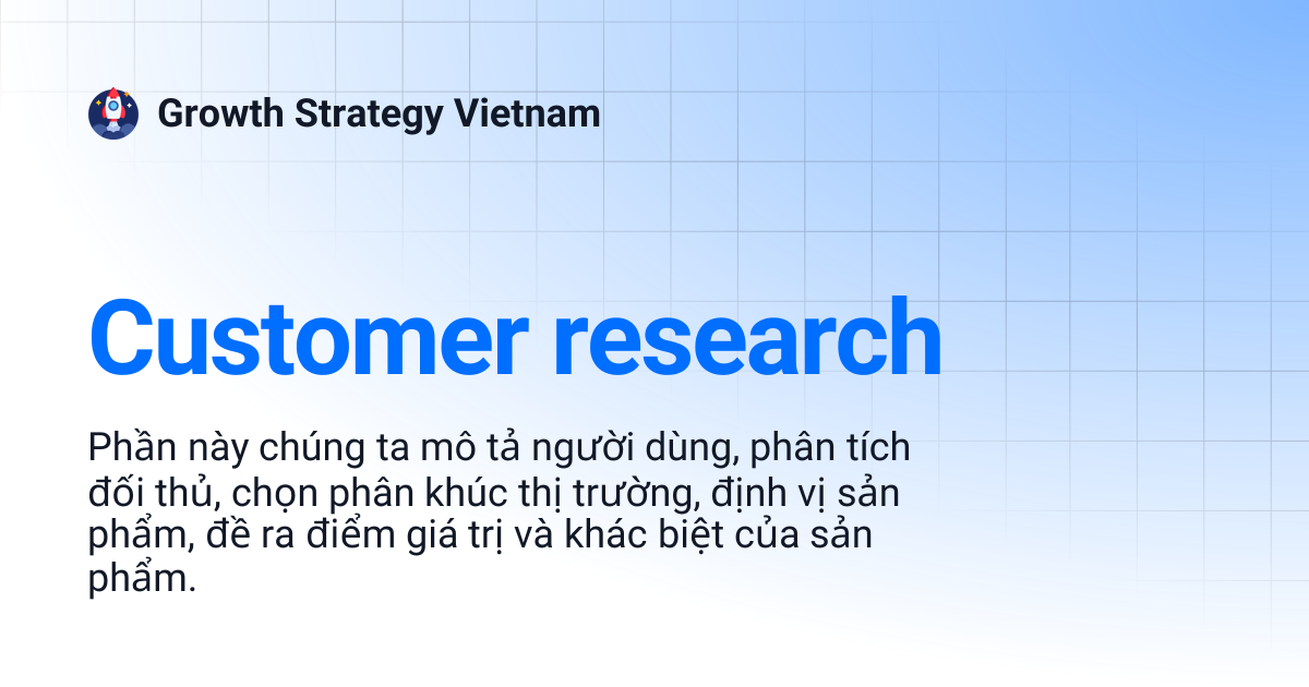 Customer research | Growth Strategy Vietnam